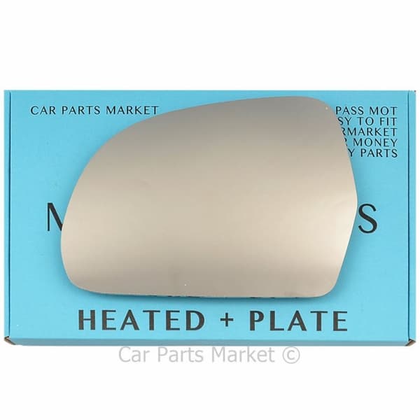 Flat Left Side Wing Door Mirror Glass For Audi Q3 2011-18 Heated + Plate