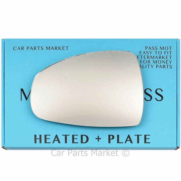 For Audi A1 2010-18 Left Side Flat Electric Wing Door Mirror Glass with Plate