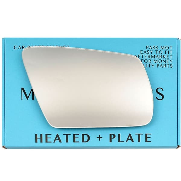For Audi A6 Allroad 1999-2009 Right Driver Flat Electric Wing Mirror Glass Plate