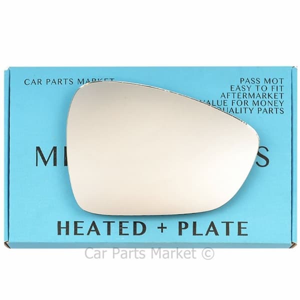 Right Driver Side Flat Wing Mirror Glass For Citroen C4 2009-2018 Heated + Plate