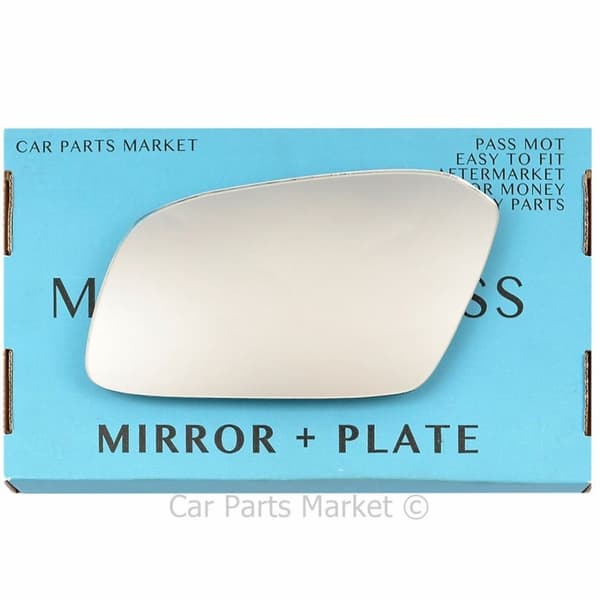 Left Passenger Side Flat Wing Door Mirror Glass For Citroen Xm 1994-2000 +Plate