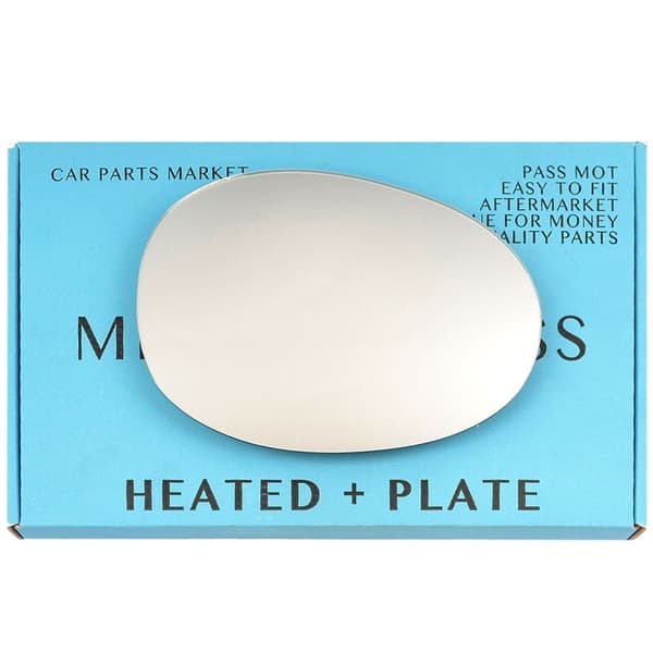 Right Side Flat Wing Door Mirror Glass For Peugeot 107 2005-2014 Heated + Plate