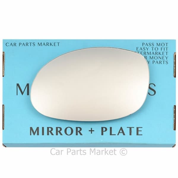 Left Passenger Side Flat Wing Door Mirror Glass For Chrysler Neon 2000-05 +Plate