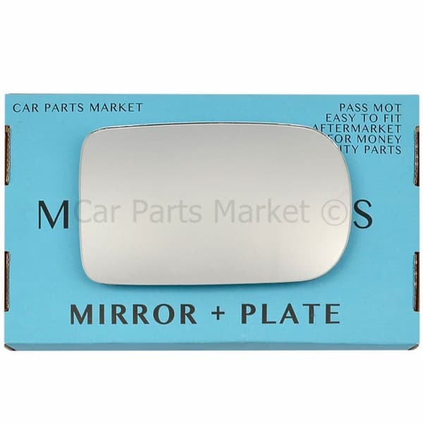 For BMW 7 Series 94-01 Right Driver Side Flat Wing Mirror Glass with Plate
