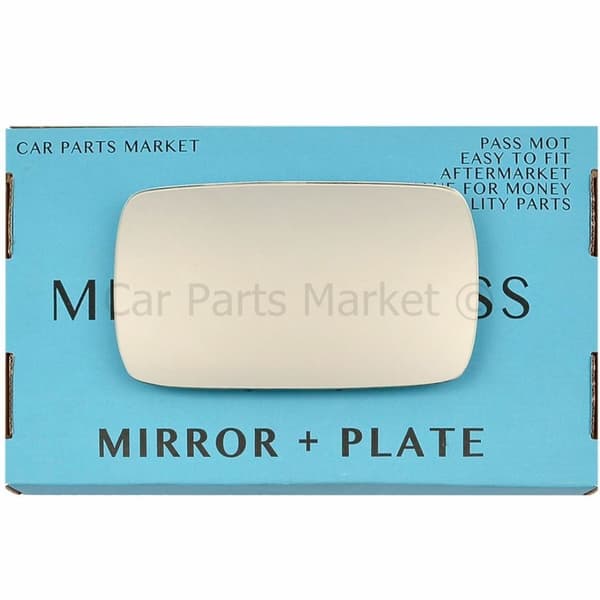 For BMW 5 Series 95-03 Right Driver Side Flat Mirror Glass +Plate (Not folding)