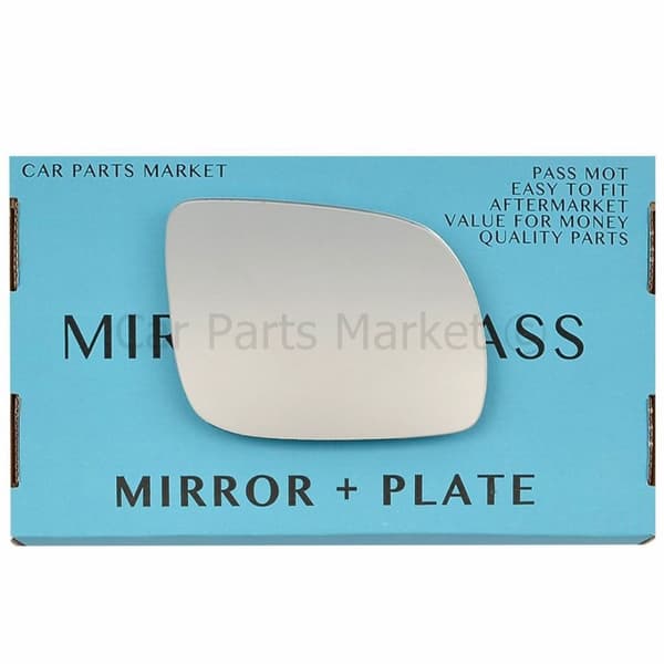 For VW Lupo 1998-2000 Right Driver Side Flat Wing Door Mirror Glass +Plate 12cm