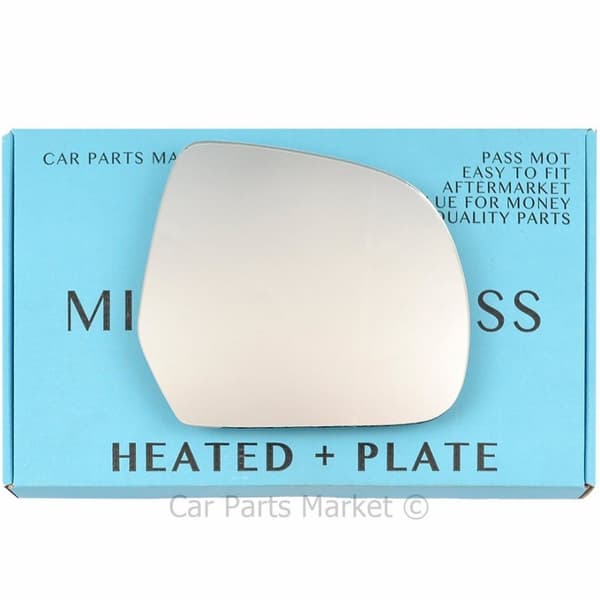 Right Side Flat Wing Mirror Glass For Nissan Micra K13 2010-2017 Heated + Plate