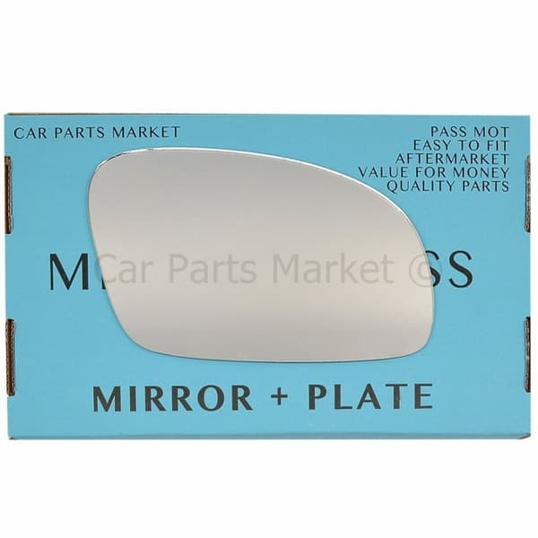 For Volkswagen New Beetle 03-10 Right Driver Flat Wing Door Mirror Glass +Plate