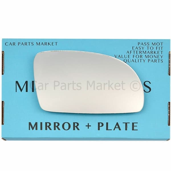 For Volkswagen New Beetle 98-03 Right Driver Flat Wing Door Mirror Glass +Plate
