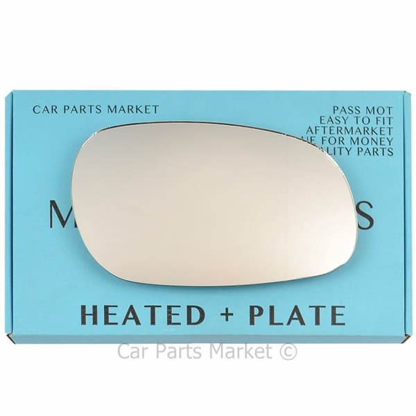 Right Side Flat Wing Mirror Glass For Mitsubishi Carisma 1995-06 Heated + Plate