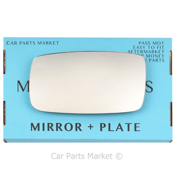 Left Passenger Side Flat Wing Door Mirror Glass For Volvo 760 1982-1990 +Plate