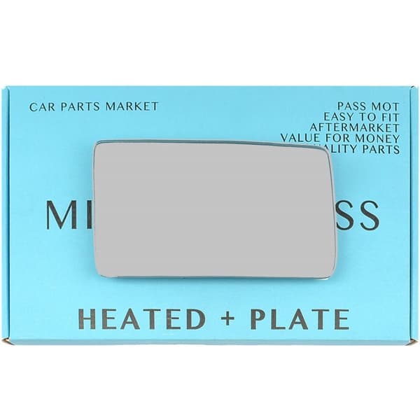 For Mercedes E-Class W124 1983-1995 Right Side Flat Electric Mirror Glass +Plate