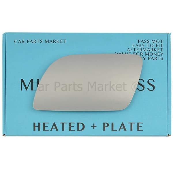 For Volkswagen Polo 02-05 Left Passenger Electric Wing Door Mirror Glass +Plate