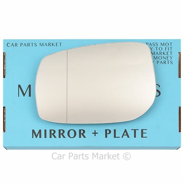 Left Passenger Side Wide Angle Wing Mirror Glass For Toyota Auris 06-12 +Plate