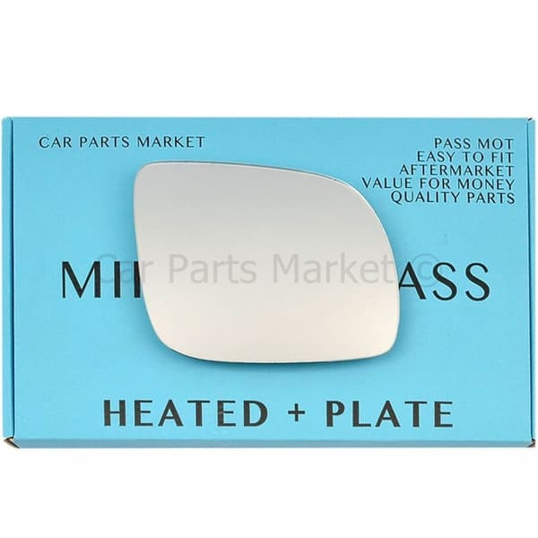 For VW Lupo 1998-00 Right Side Electric Wing Door Mirror Glass +Plate 12cm