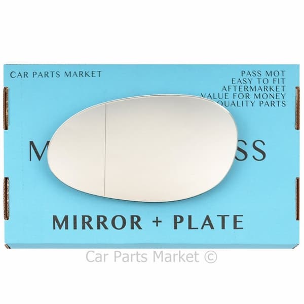Left Side Wide Angle Wing Door Mirror Glass For Smart Fortwo 1998-2007 + Plate
