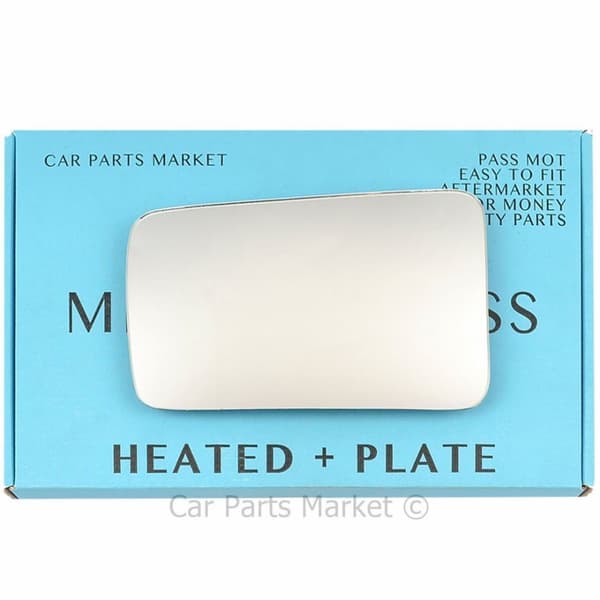 Left Side Convex Wing Door Mirror Glass For  Range Rover  1970-95 Heated + Plate