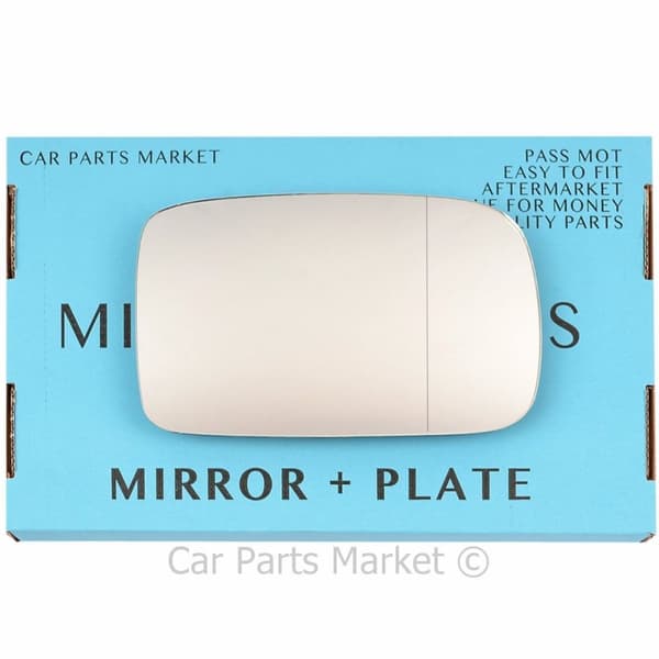 Right Driver Side Wide Angle Wing Mirror Glass For Skoda Felicia 1994-01 + Plate
