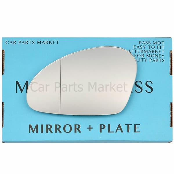 For Seat Toledo 03-09 Left Passenger Side Aspheric Wing Mirror Glass with Plate