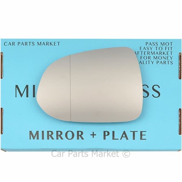 Left Passenger Side Wide Angle Wing Mirror Glass For Honda Jazz 2002-05 + Plate