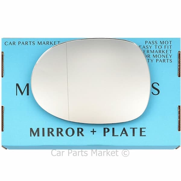 Left Passenger Side Wide Angle Wing Mirror Glass For Honda Civic 2006-11 + Plate