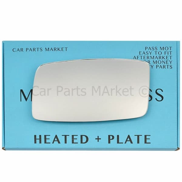 For VW Passat 81-87 Left Passenger Side Electric Wing Mirror Glass with Plate