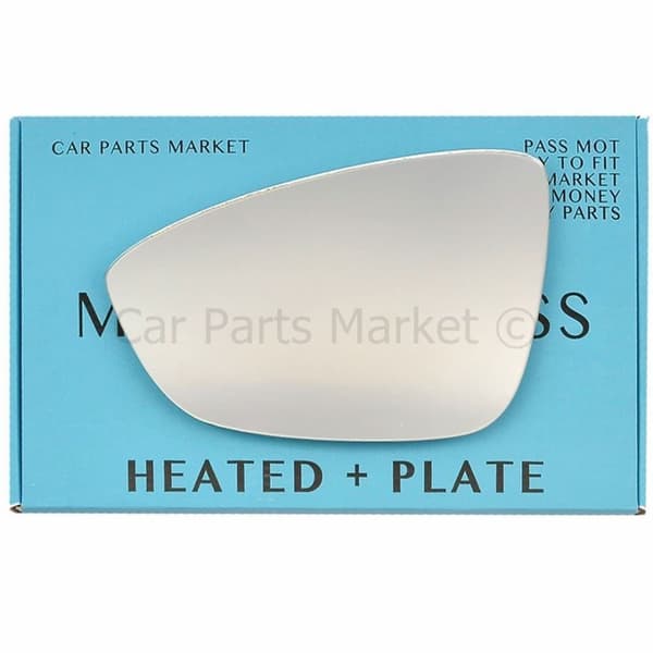 For VW Beetle 2011-2019 Left Passenger Side Electric Wing Mirror Glass +Plate