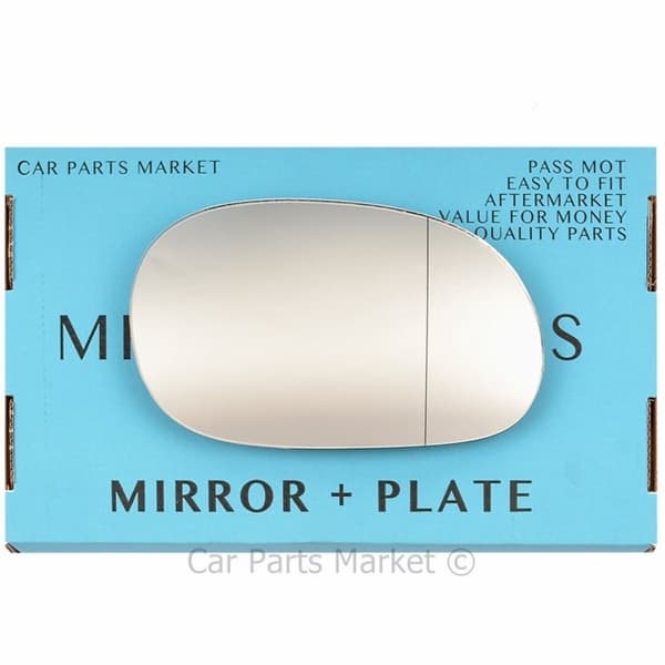 Right Side Wide Angle Wing Mirror Glass For Renault Laguna 1993-2000 +Plate