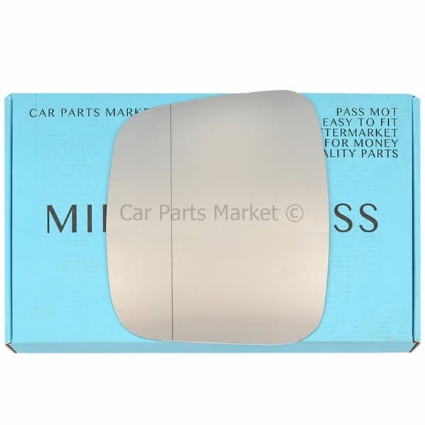 Left Passenger Side Wide Angle Wing Mirror Glass For Fiat Fiorino 2007-22 +Plate