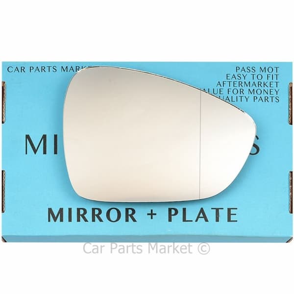 Right Driver Side Wide Angle Wing Mirror Glass For Peugeot 508 2011-2018 +Plate