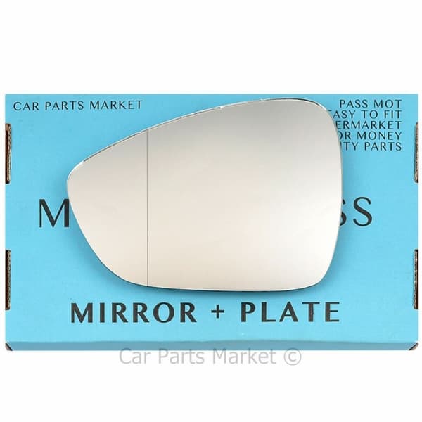 Left Side Wide Angle Wing Door Mirror Glass For Peugeot 508 2011-2018 + Plate