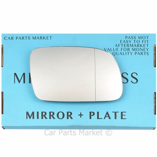 For Peugeot 407 04-09 Right Driver Side Aspheric Wing Mirror Glass with Plate