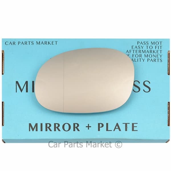 For Peugeot 206 98-09 Left Passenger Side Aspheric Wing Mirror Glass with Plate