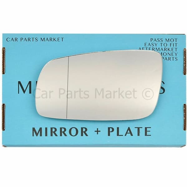 For VW Passat 96-04 Left Passenger Side Aspheric Wing Mirror Glass +Plate