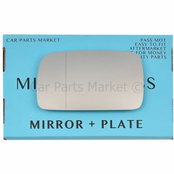 For Volkswagen Polo 94-99 Left Passenger Aspheric Wing Door Mirror Glass +Plate