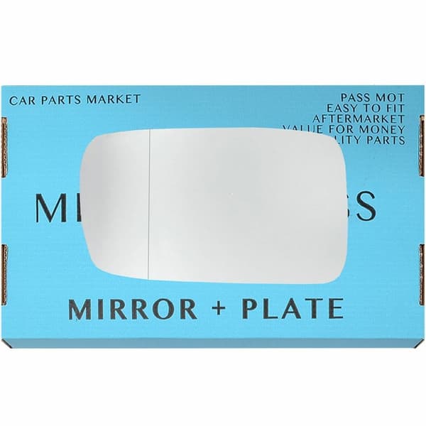 For BMW 7 Series 02-08 Left Passenger Aspheric Wing Mirror Glass +Plate