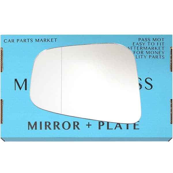 Left Side Wide Angle Wing Mirror Glass For Mitsubishi Shogun Pinin 99-07 +Plate