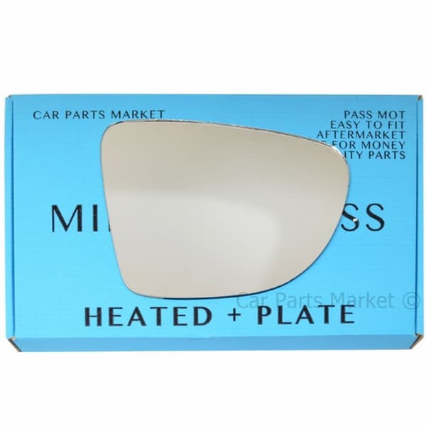 For Renault Zoe 12-23 Right Driver Side Electric Wing Mirror Glass with Plate