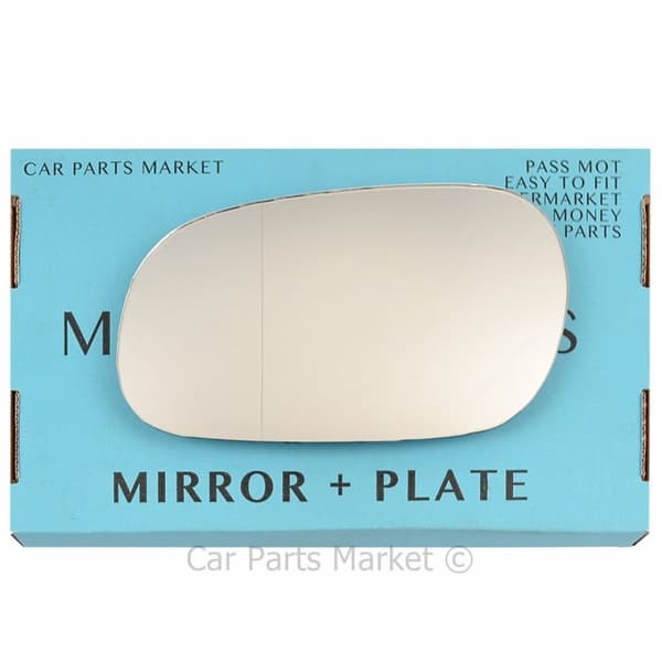 Left Side Wide Angle Wing Mirror Glass For Mitsubishi Carisma 1995-2006 + Plate