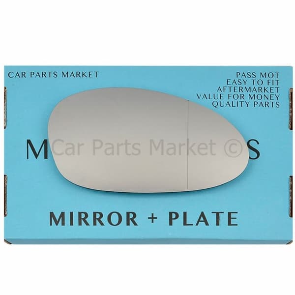For BMW 1 Series 2004-2009 Right Driver Side Aspheric Wing Mirror Glass +Plate