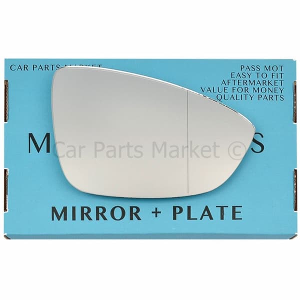 For Volkswagen CC 2012-17 Right Side Aspheric Wing Door Mirror Glass +Plate