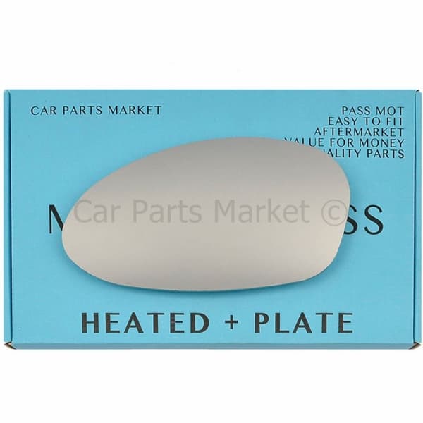 For BMW 3 Series 05-08 Left Passenger Side Electric Wing Mirror Glass with Plate