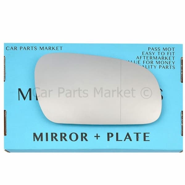 For Volkswagen Fox 2003-11 Right Driver Side Aspheric Wing Mirror Glass +Plate
