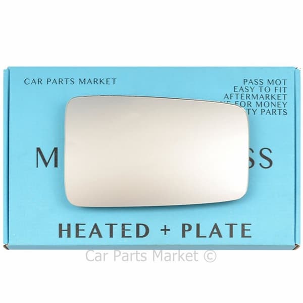 For Peugeot 405 87-97 Right Driver Side Electric Wing Mirror Glass with Plate