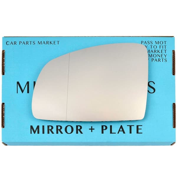 For Vauxhall Meriva A 02-10 Left Aspheric Wing Door Mirror Glass with Plate