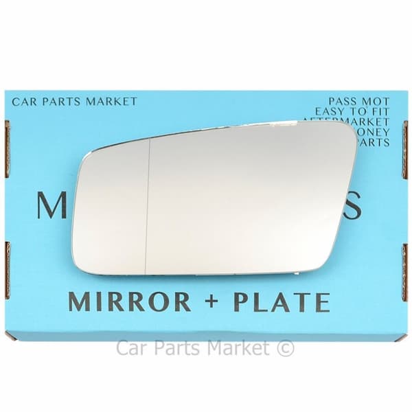 For Audi 100 200 82-91 Left Side Aspheric Wing Door Mirror Glass with Plate