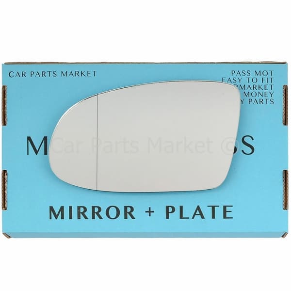 For Vauxhall Omega 94-99 Left Side Aspheric Wing Door Mirror Glass w/ Plate