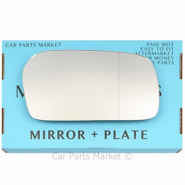 For Audi 100 91-94 Right Side Aspheric Wing Door Mirror Glass with Plate