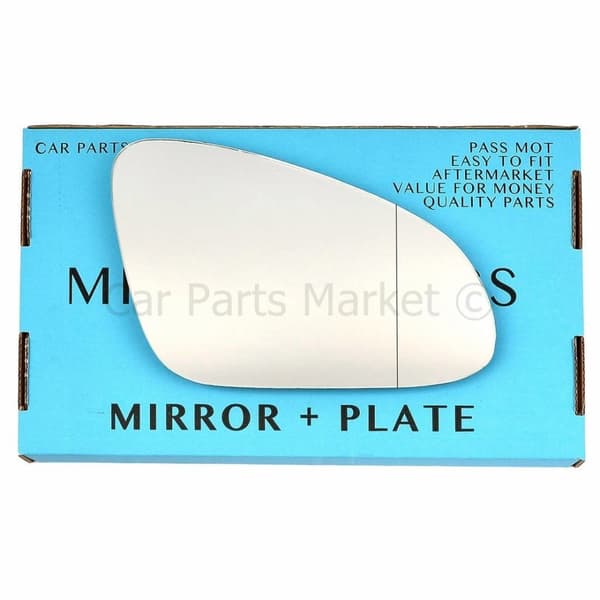 For Vauxhall Astra J 2009-15 Right Driver Side Aspheric Wing Mirror Glass +Plate
