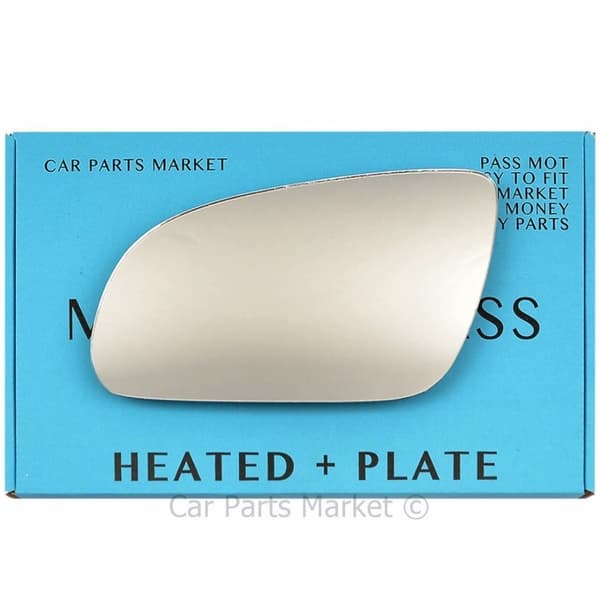 For Audi A8 03-07 Left Passenger Side Electric Wing Door Mirror Glass with Plate